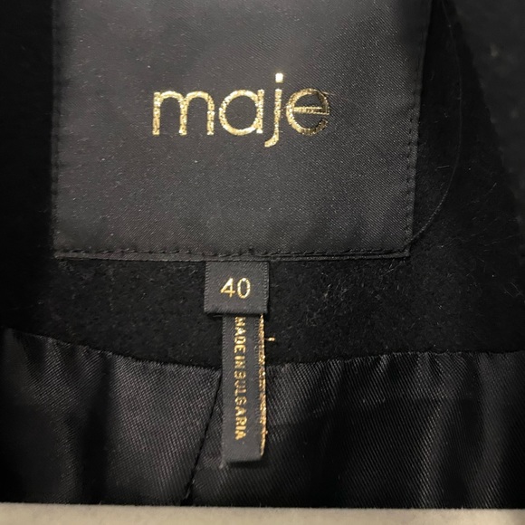 Maje Black Wool Peacoat - Picture 2 of 2
